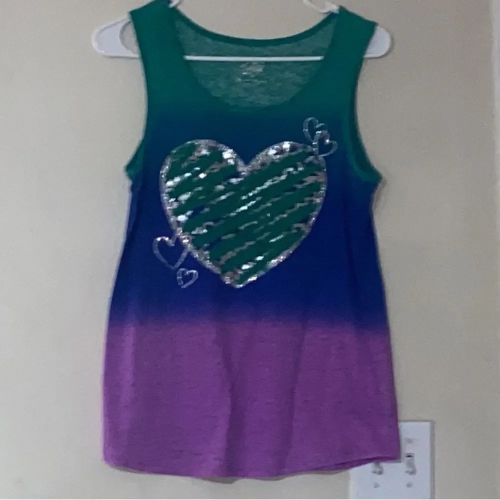 4/$30 Justice Top Girls Blue Green Purple Silver Glitter Sequin Size 18 Junior